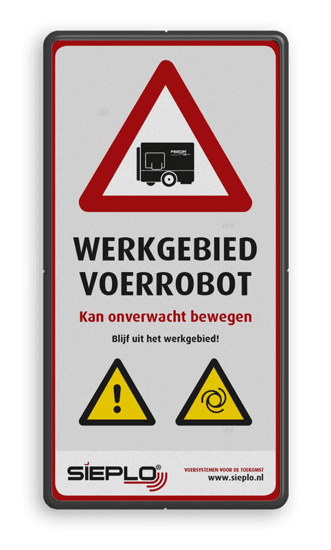 Veiligheidsbord 1:2 - Werkgebied Robot + logo / in huisstijl