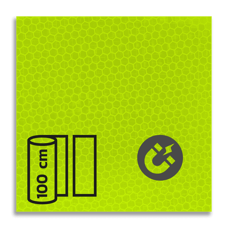 Classe 3 - Film magnétique réfléchissant jaune-vert fluo T-7513