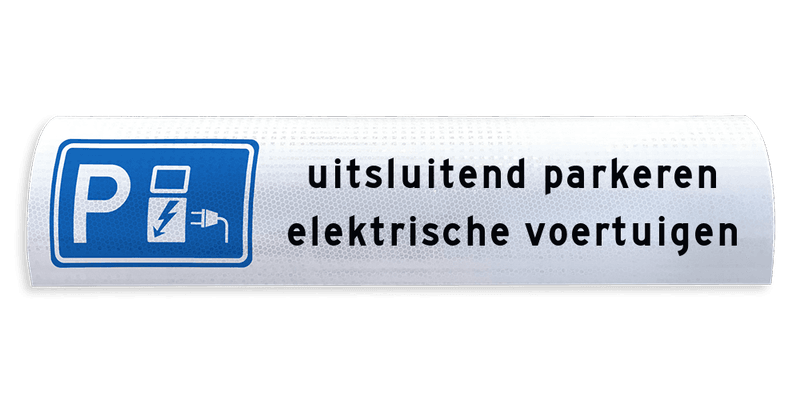 Parkeerbord voor betonrand / biggenrug - Elektrische voertuigen - breedte 600mm