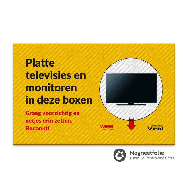 Magneetbord reflecterend FLUOR Geel 800x500x1,5mm