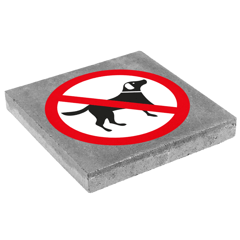 Dalle de signalisation - 300x300mm - Interdit aux chiens'
