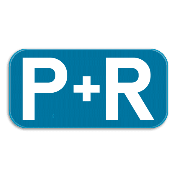 Verkeersbord SB250 G type VIId onderbord - P+R park and ride - 400x200mm