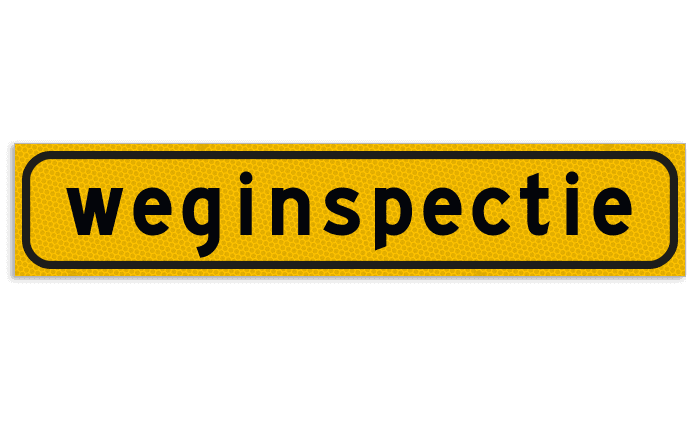 Autobord weginspectie 500x100mm reflecterend geel FLUOR