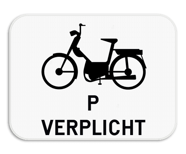 Verkeersbord SB250 M13 onderbord - Verplichting voor speed pedelecs - 400x300 mm