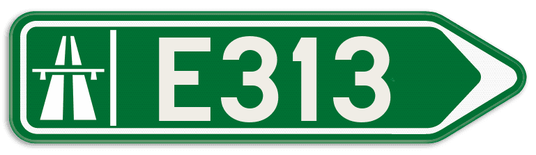 Panneau SB250 F31 - Itinéraire par autoroute - Droite