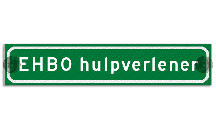 Autobord met zuignappen 375x75mm EHBO hulpverlener reflecterend
