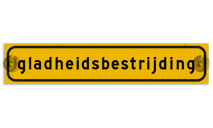 Autobord met zuignappen 500x100mm gladheidsbestrijding geel FLUOR