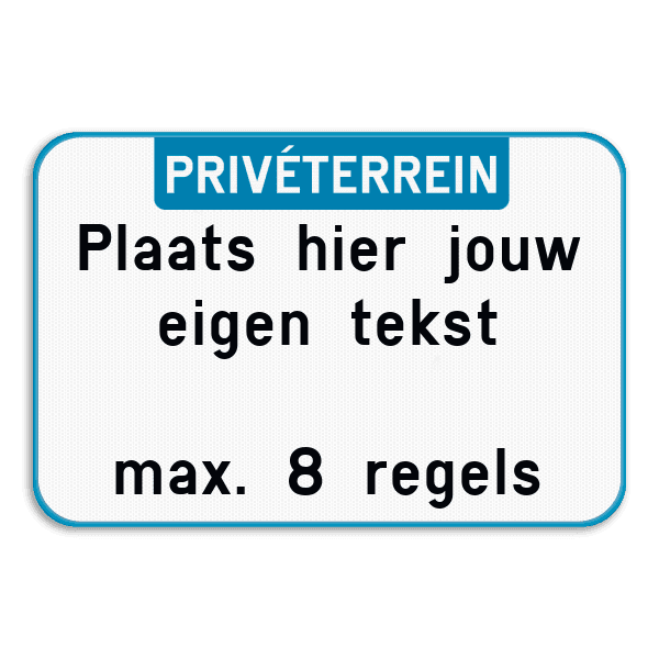 Tekstbord landscape met boventekst - Blauw/wit