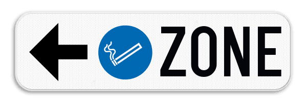 Panneau d'information - Flèche directionnelle - zone fumeur