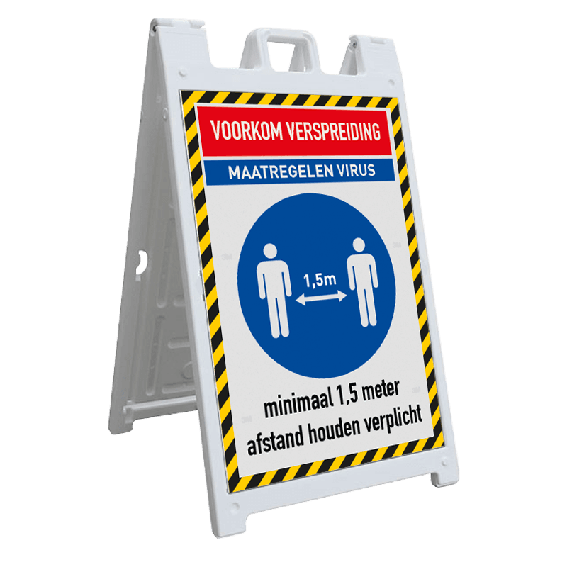CarrySign TS 635x1140mm - stoepbord met corona maatregelen/instructies