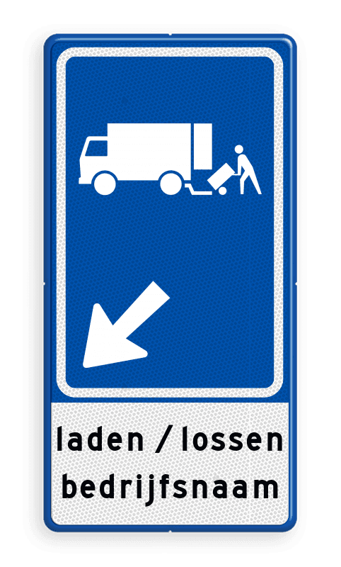 Verkeersbord RVV E07 met pijlrichting en tekst