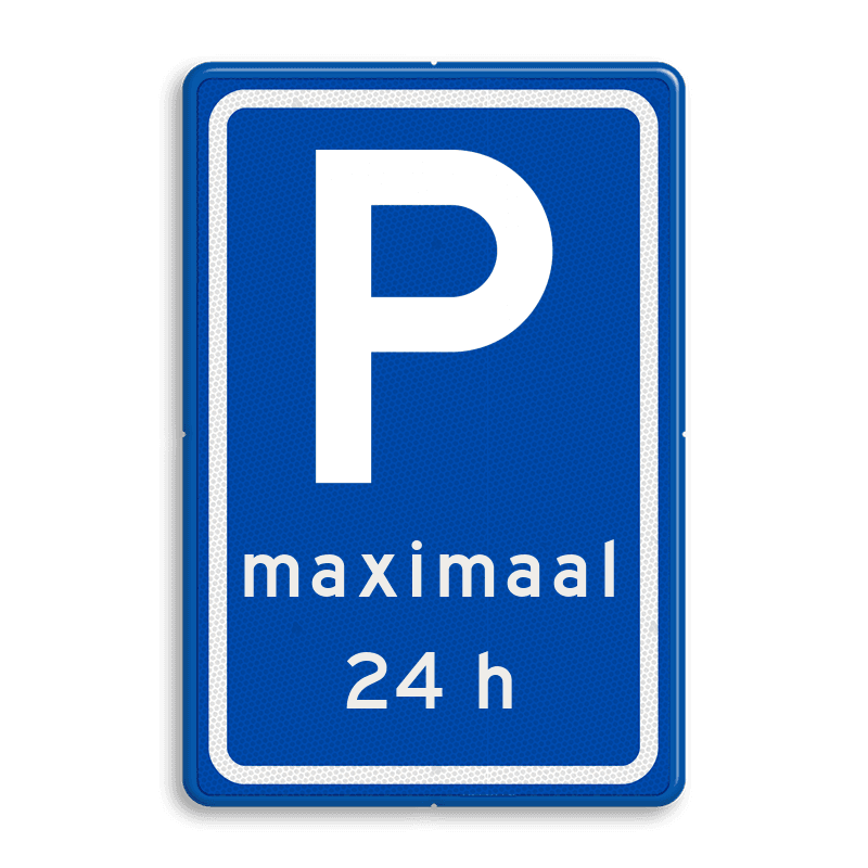 Verkeersbord RVV E08s - Parkeerplaats Bezoekers max 24h