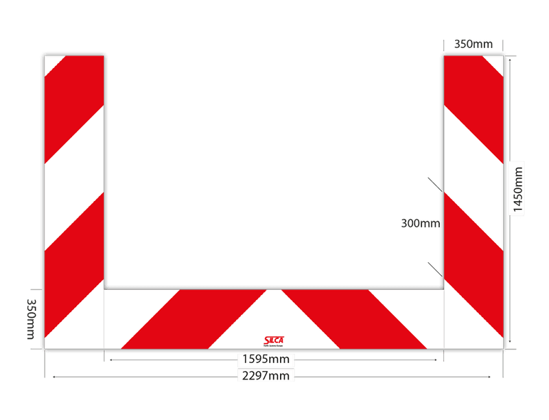 Kaderrand set 3-delig - 2297x1450x350mm rood/wit Silca/VPD | Klasse 3