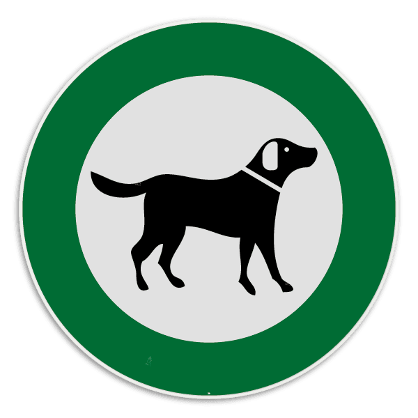 Panneau d'autorisation - Chiens sans laisse