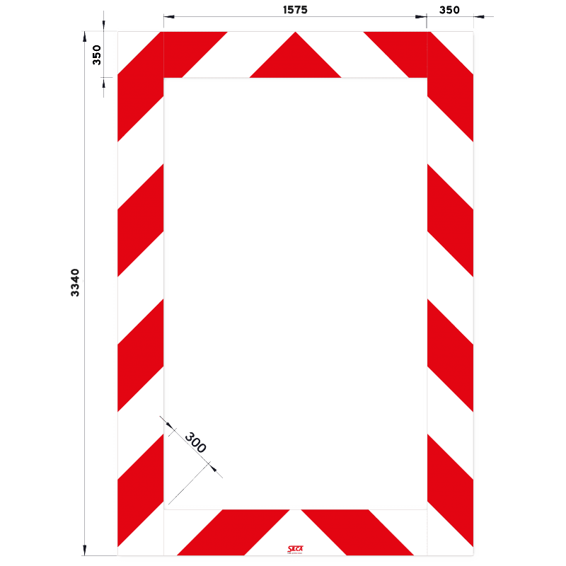 Kaderrand NL 2275x3340x350mm rood/wit Silca/VPD | Klasse 3