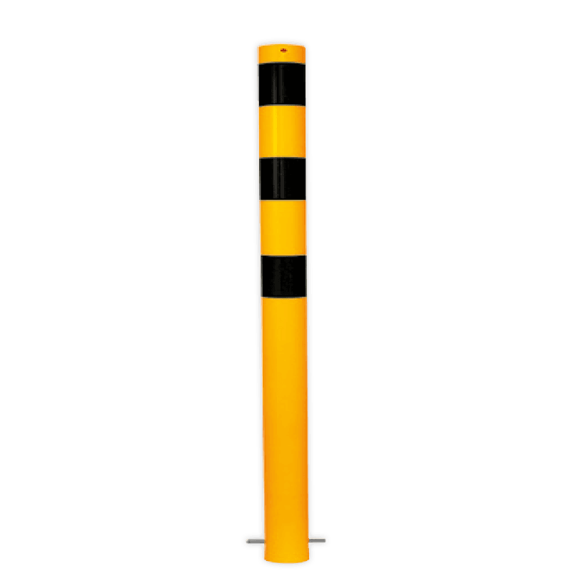 Poteau de protection Ø89x1400mm à sceller - Jaune/noir