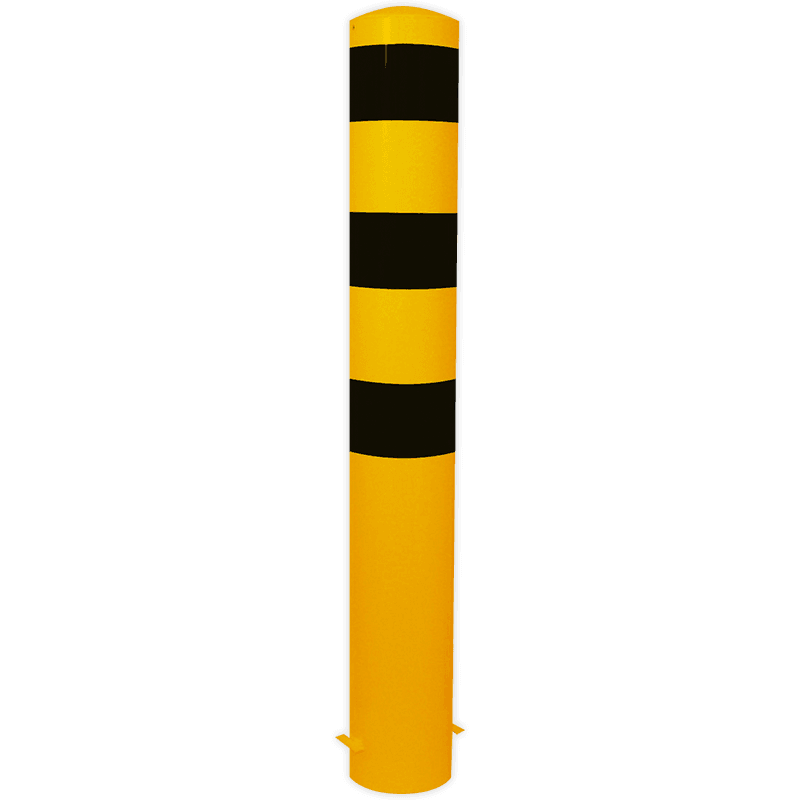 Poteau de protection Ø152x2000mm avec fixation dans le sol - galvanisé ou jaune/noir