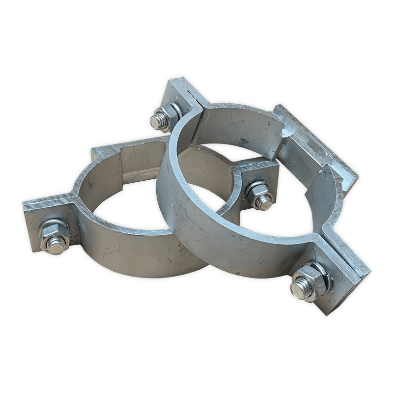 Kit de 2 supports de fixation pour poteau rond - plusieurs dimensions