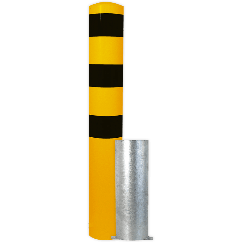 Poteau de protection amovible Ø193x2000mm - galvanisé ou jaune/noir