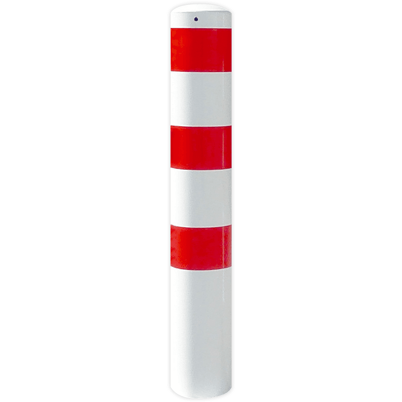 Poteau de protection Ø193x2000mm à sceller - Galvanisé ou blanc/rouge