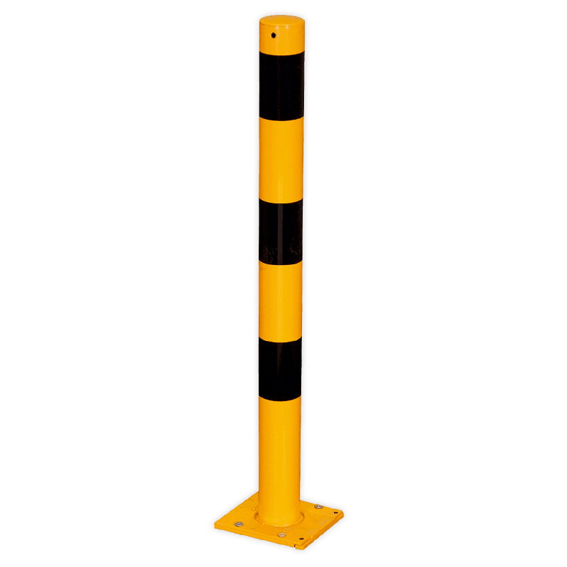 Rampaal Ø76x900mm wegneembaar, geel/zwart