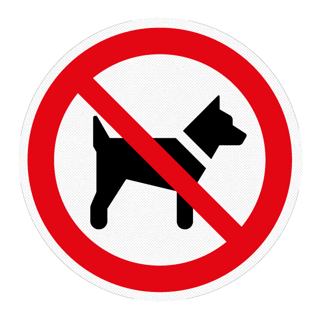 Autocollant de sol - Interdit aux chiens