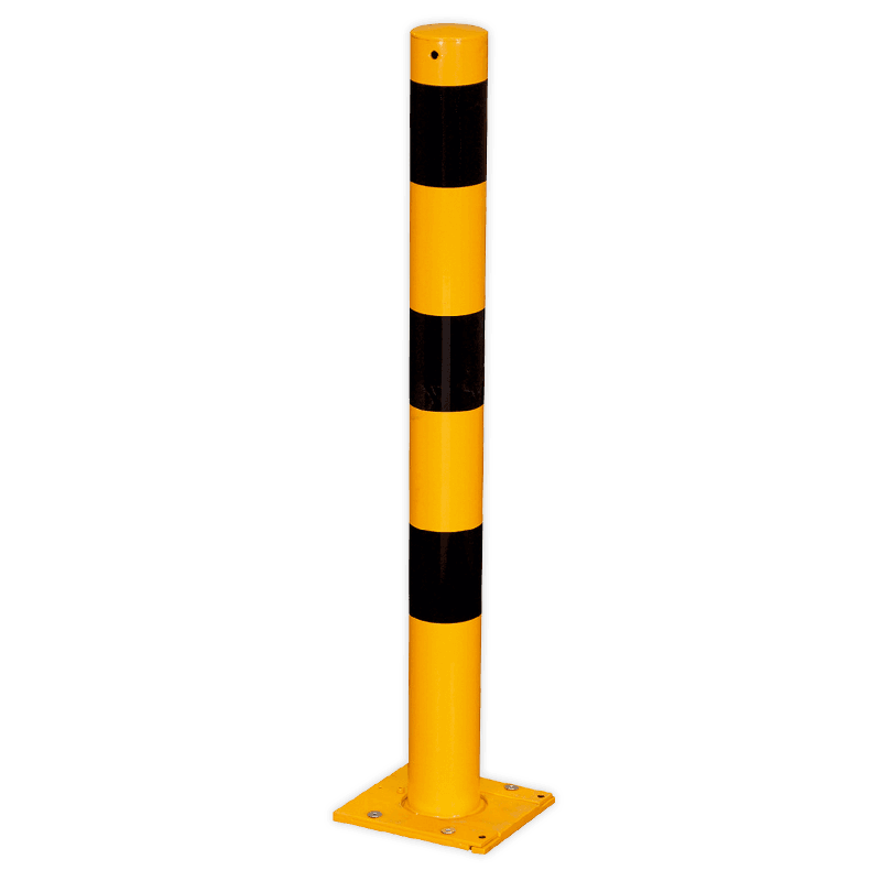 Poteau de protection amovible Ø89mm avec platine coulissante - Jaune/noir