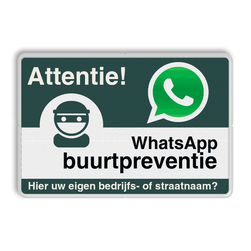 WhatsApp Attentie Buurtpreventie Informatiebord 01 - L209wa