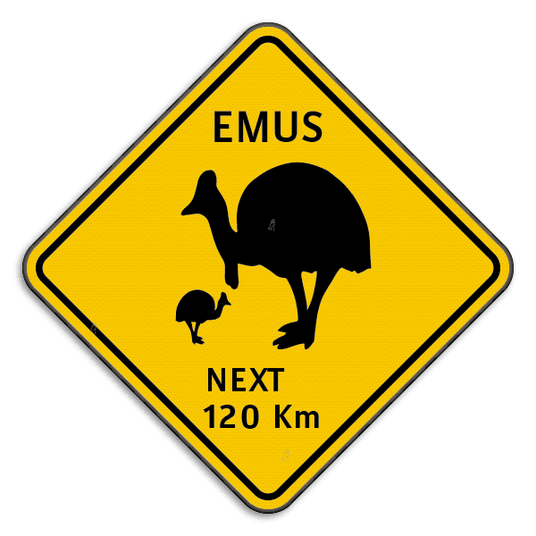 Verkeersbord Australië - Emu