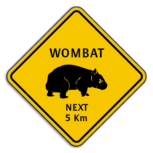 Verkeersbord Australië - Wombat