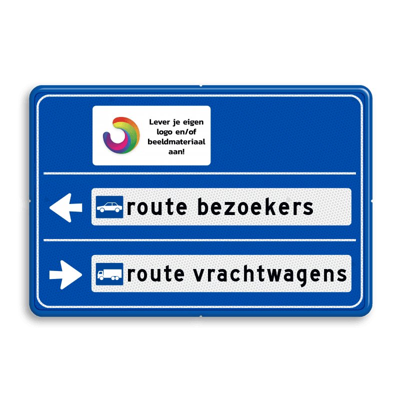 Parkeerroutebord 2 richtingen met tekst pijlen