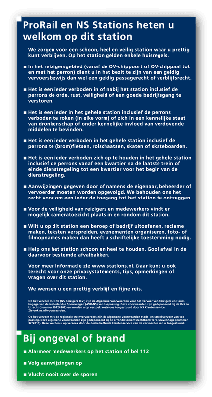 Huisregelbord - sticker 320x640mm + Anti-graffiti