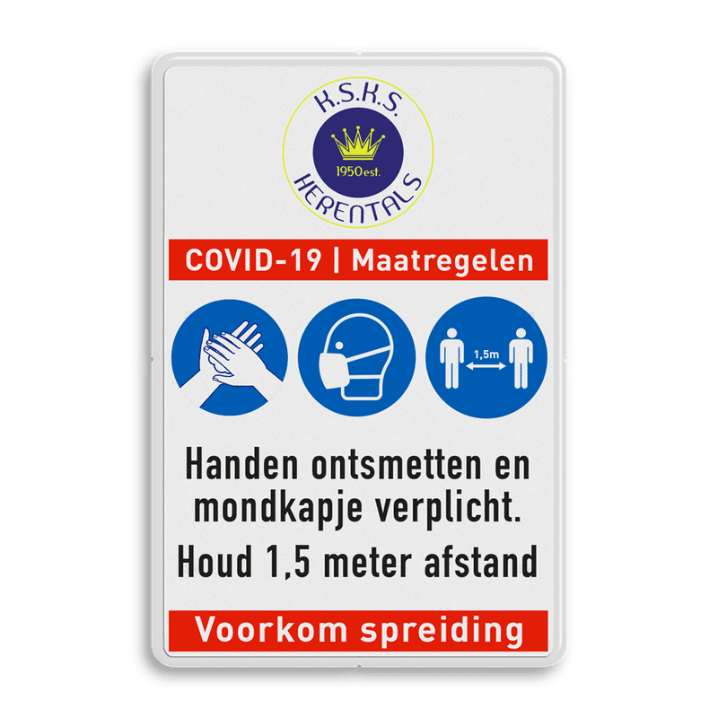 Informatiebord COVID-19 - maatregelen met eigen logo
