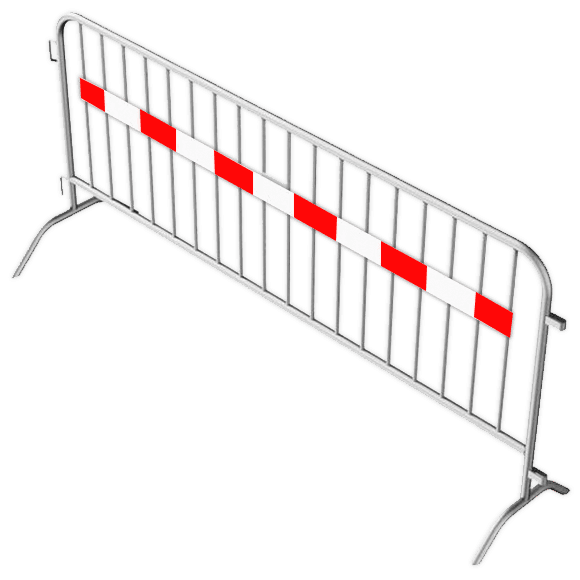 Barrière nadar en acier 18kg - 250cm - 18 barreaux - Bande réfléchissante rouge et blanche