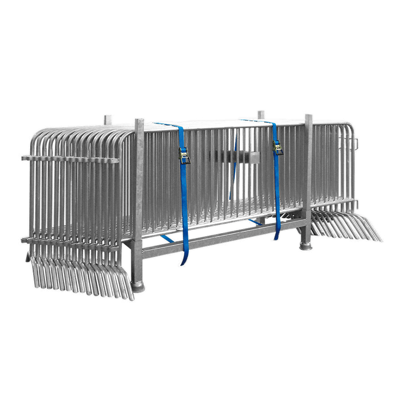 15 stuks dranghek staal 250cm (18kg) - 18 spijlen - inclusief bok en spanbanden