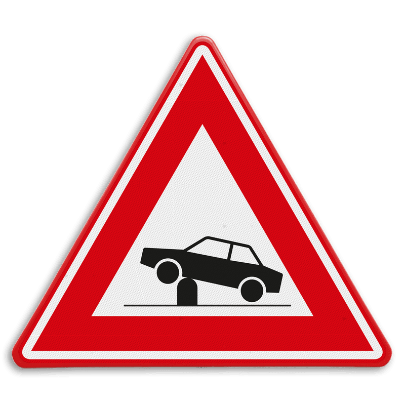 Verkeersbord RVV J39 - Vooraanduiding verkeerspaal
