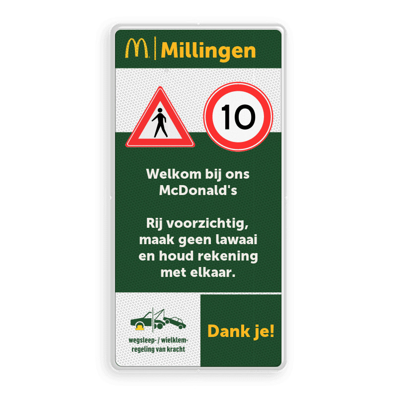 Informatiebord 1-2 McDonald's - Gesloten voor.. + tekstblok