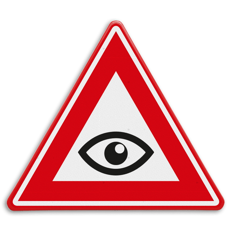 Verkeersbord - waarschuwing zorg dat je gezien wordt