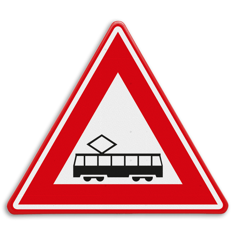 Verkeersbord RVV J14 - Vooraanduiding tramkruising