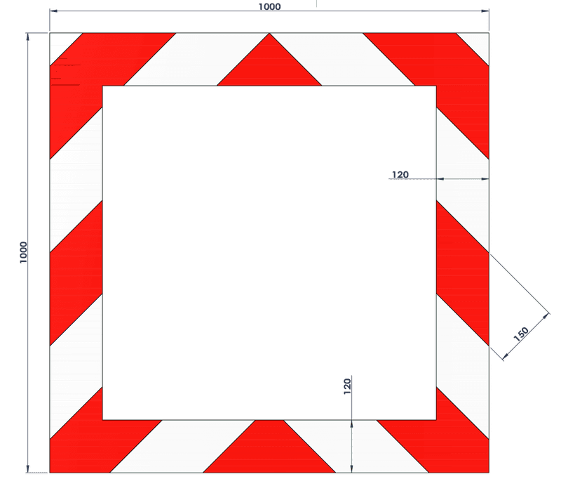 Kaderrand NL 1000x1000x120mm rood/wit Silca/VPD | Klasse 3