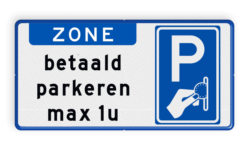 Parkeerbord ZONE Betaald parkeren met eigen tekst