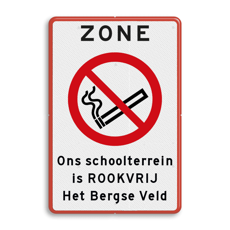 Verbodsbord - ZONE Rookverbod + eigen tekst