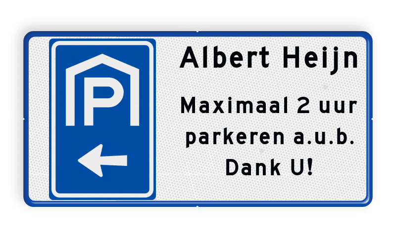 Verkeersbord RVV BW202l met tekst