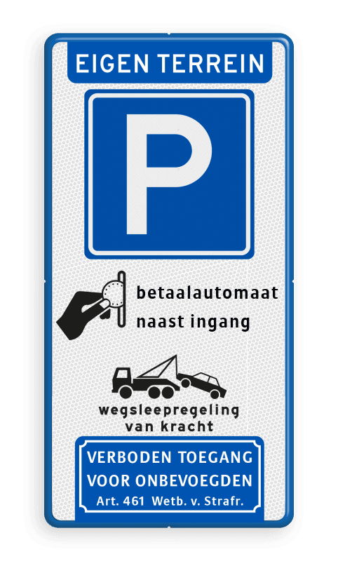 Parkeerbord Eigen terrein - E04 - betaalautomaat - vt461