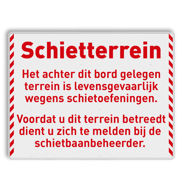 Toegangsbord voor Schietterrein Defensie