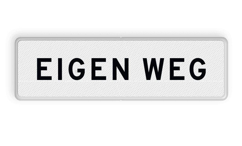 Verkeersbord RVV OBD02 - Onderbord - Eigen weg