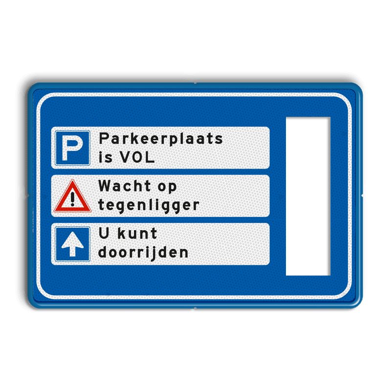 Informatiebord 900x600 met uitsparing voor verkeerslicht rond 100mm