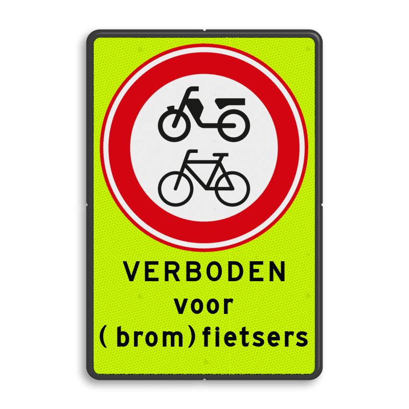Verkeersbord RVV C15f met tekst - fluorescerende achtergrond