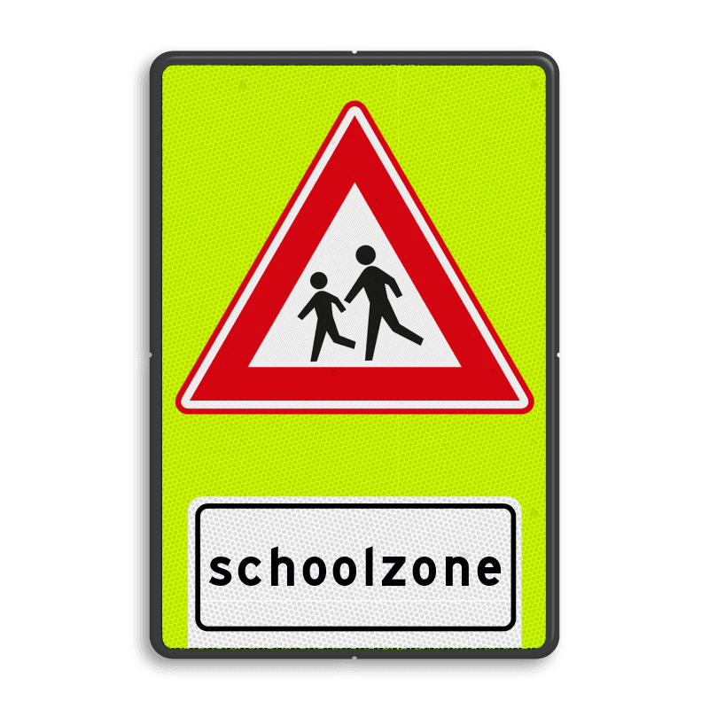 Verkeersbord RVV J21f - FLUOR Schoolzone