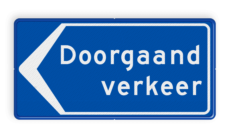 Verkeersbord RVV BB100l - doorgaand verkeer links - reflecterend